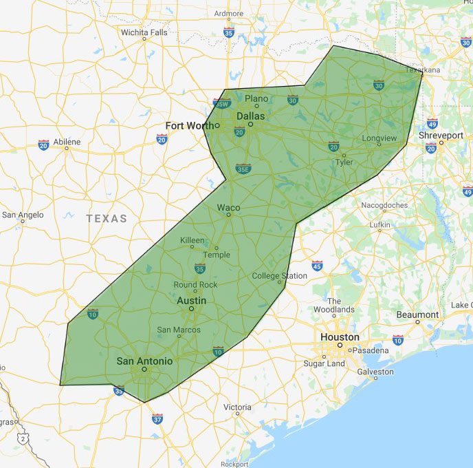 Map highlighting a large green area covering parts of New Jersey and Pennsylvania.